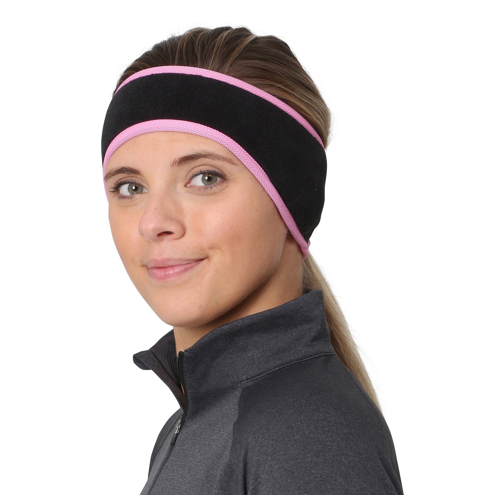 TrailHeads Women's Ponytail Headband - black/fast pink
