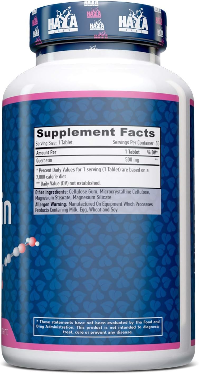 HAYA LABS Quercetin 500 mg x 50 Tablets Double Strength Antioxidant Supplement Immune Health, 25 g (Pack of 1) - Image 4