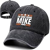 I'm Mike Doing Mike Things Funny Retro Washed Cotton Baseball Cap, Adjustable Lightweight and Breathable Trucker Hat Outdoor Accessories, for Men Grandpa Dad Husband Papa, Birthday Black