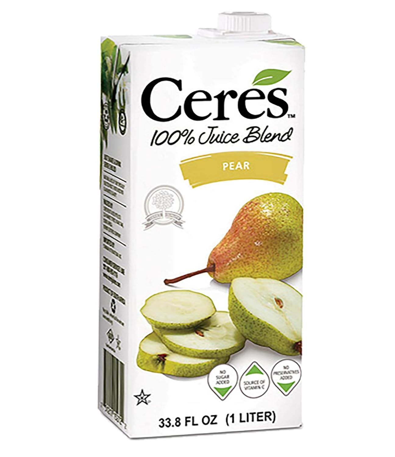 Ceres 100% All Natural Pure Fruit Juice Blend - Gluten Free, Rich in Vitamin C, No Sugar or Preservatives Added - 33.8 FL OZ, Pear (Pack of 6)