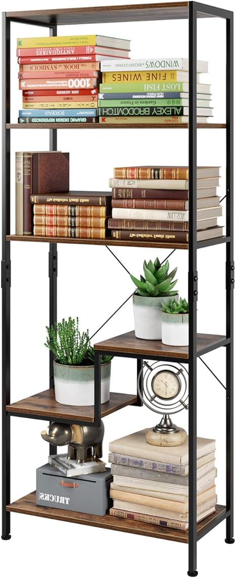 Homfa Standing Shelf Bookcase Kitchen Shelf With 5 Levels High Shelf Storage Shelf Plant Shelf Balcony