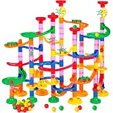 LovesTown Marble Run, 133 PCS Marble Maze Game | Construction Building Blocks Toys, Learning Toys,Kids and Parent-Child Games, Birthday Gift for Kids
