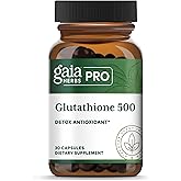 GAIA HERBS PRO Glutathione 500 - Antioxidant Supplement Supports Cellular Health* - Supplement with Glutathione for Men & Women - Vegan, Gluten-Free, Soy-Free - 30 Capsules (30 Servings)
