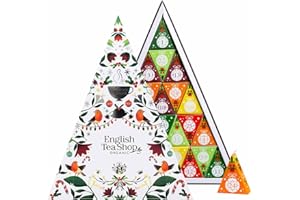 Grehge ea Advent Calendar 2023 "Mosaic White", Christmas Calendar with 25 Tea Pyramid Bags, Fruit Tea, Herbal Tea, Christmas 