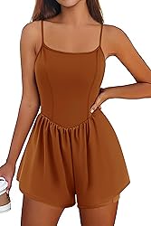 Ekouaer Womens Summer Sleeveless Workout Rompers