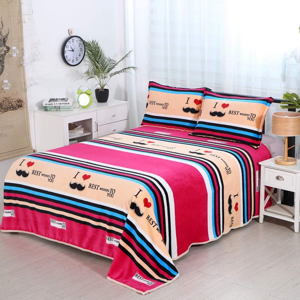 Amazon Com Flat Sheets Winter Stripe Top Sheets Anti Fade Stain