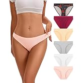 INNERSY Women's Cotton Bikini Underwear High Cut 6-Pack | Cheeky Hipster Panties, Tagless Design, Moderate Coverage, Sexy