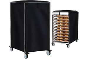 AERDUN Pan Bun Rack Cover,600D Waterproof and Dust Resistant Bun Rack Cover with Zipper Suitable for Commercial Bread Racks,Black. (23"L x 28"W x 32" H)