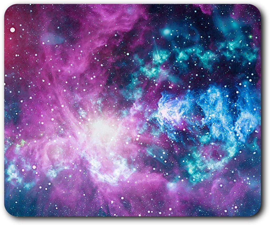 Purple Nebula Space Art Mouse Mat Pad Computer PC Laptop Gaming Office Home Desk Accessory Gadget 13228, Multicolor