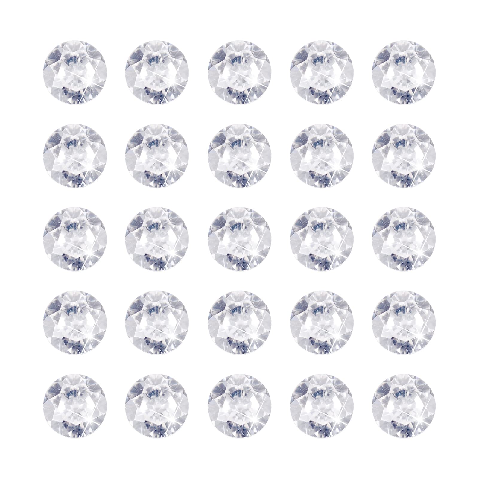 Cheriswelry 50pcs 2.5mm Crystal Clear Diamond Cubic Zirconia Cabochons Faceted Loose CZ Stones Rhinestone for Jewellery Crafts Making