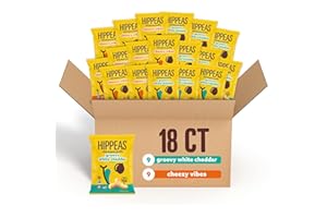 Hippeas Chickpea Puffs, Cheeze Variety Pack: Vegan White Cheddar, Nacho Vibes, 0.8 Ounce (Pack of 18), 3g Protein, 2g Fiber, Vegan, Gluten-Free, Crunchy, Plant Protein Snacks