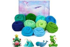 Nitlak 10 Colors Needle Felting Wool, 5.3oz Roving Wool, Felting Wool, Soft Wool Felt, Wool Roving for Needle Felting, Colored Roving Wool for Needle Felting Supplies DIY Craft(Spring)