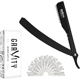 Gravity Razors Pro Straight Razor Kit, 2mm Exposure, 10 Blades - The Reaper | Professional ultra-exposed straight razor has 2mm blade exposure for precise detailing &amp; includes ten Gravity premium blades