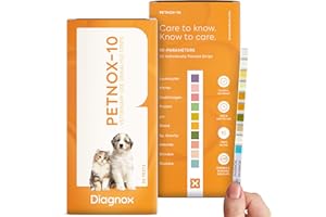 DIAGNOX HEALTH PETNOX 10-Parameter Cat & Dog Urine Test Strips - 30 x Individually Packed & Veterinary Grade Tests - Cat & Dog UTI Test Kit - Pet Test Strips for Urinalysis