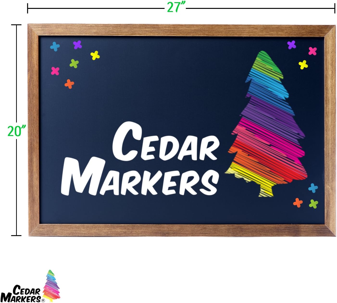 Cedar Markers 27"x20" Framed Chalkboard Sign. 100% Non-Porous Erasable Blackboard and Whiteboard. Chalk Board for Chalk Markers. Homeschool Magnet Board Decorative Big Chalkboard for Every Event.: Home & Kitchen