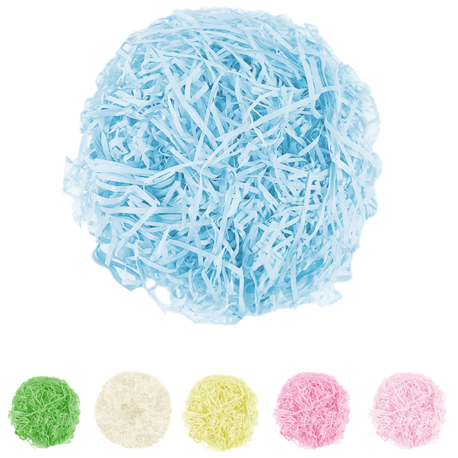 Surflyee Shredded Tissue Paper Blue, 100 Grams Tissue Paper, Raffia Gift Filler Paper, Great for Gift Boxes, Hamper Basket Filling, Birthday Party Decorations (Light Blue)