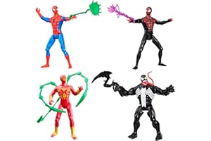 SPIDER-MAN Marvel VenomVersus Epic World of Action, Miles Morales, Iron Spider & Venom, Superhero Toys, Action Figure 4-Pack, Kids Christmas Stocking Stuffer Gifts (Amazon Exclusive)