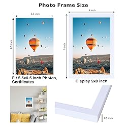 JCJMY 5.5x8.5 Picture Frame White for Wall Hanging