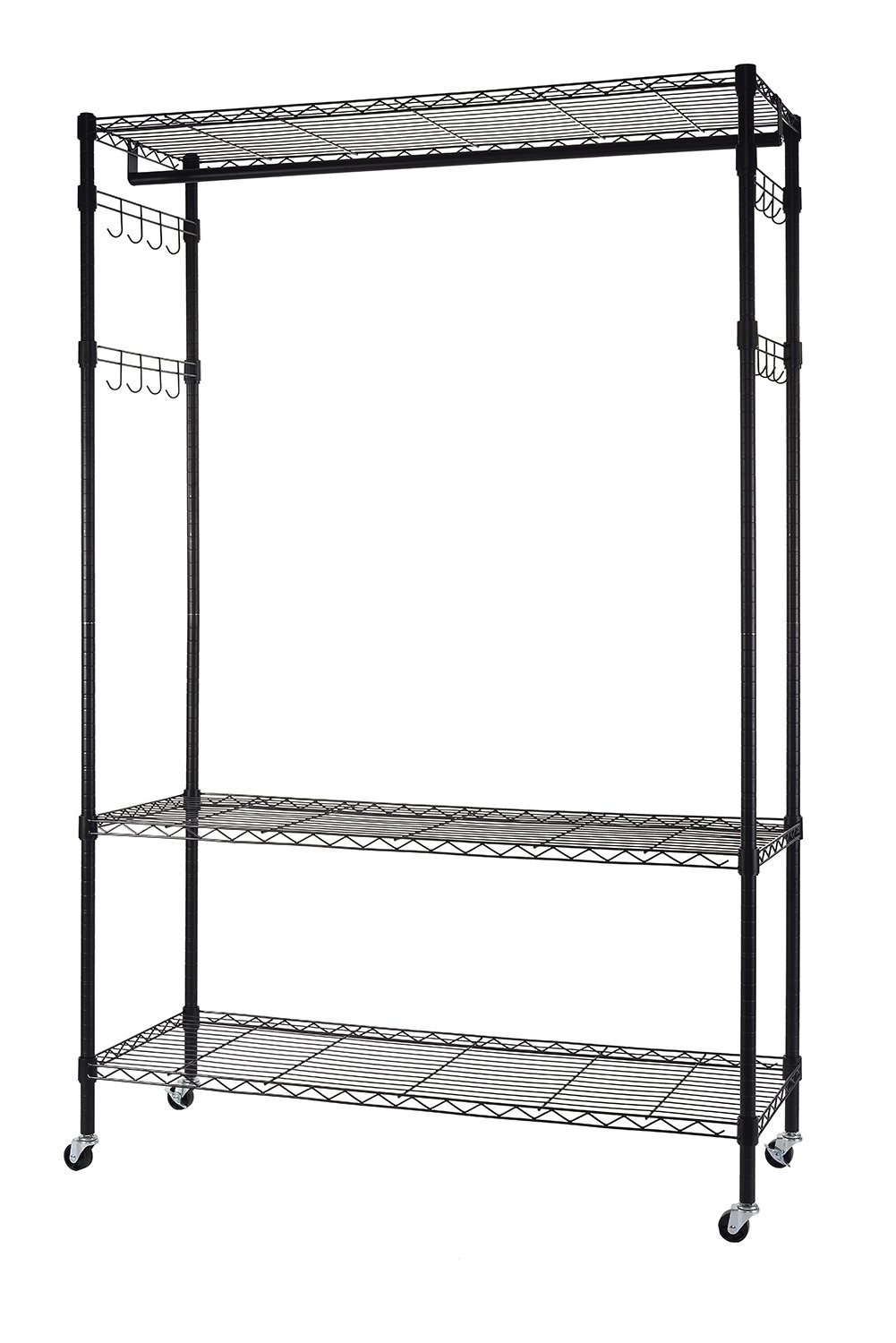 Finnhomy Heavy Duty Wire Shelving Garment Rack with Wheels Rolling