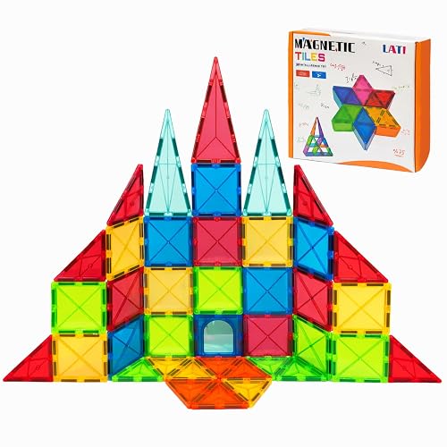 LATI Magnetic Tiles Starter Set for Kids,Beginner Magnetic Building ...