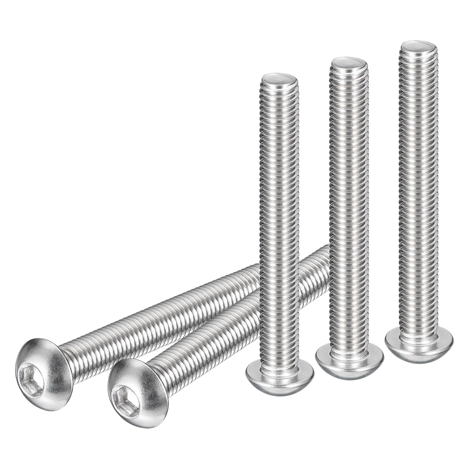 DTGN M10-1.5x80mm Button Head Socket Cap Screws - 6Pack - Good for Machine - 304 Stainless Steel 18/8 - Hex Drive Full Thread Fasteners — image 1