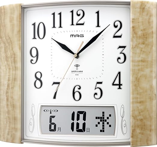 Amazon Co Jp Mag マグ 電波壁掛け時計 マーブルック アナログ表示 石目イエロー W 652sfy ホーム キッチン