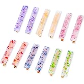 Cptots 12 PCS Acrylic Resin Alligator Barrettes For Women Small Cute Clips For Thick Thin Hair Fashion Decorative Accessories,Purple Green Blue Yellow Red Pink