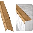 Rubber Bond Stair Edge Protector (Pack of 5) 36x2x1 inch Anti-Slip Stair Corner Trim Rubber Strips - Waterproof Self-Adhesive Staircases for Outdoor & Indoor Uses | Protect Kids & Pets - Brown