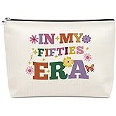 50th Birthday Gifts for Women Makeup Bag 50 Year Old Gift Turning 50 Gifts for Mom Sister Wife Fabulous Present Milestone Celebration 1975 Birthday Party Retirement Gift Ideas Cosmetic Bag