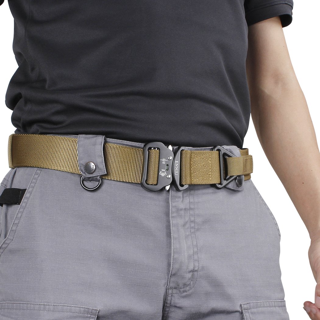 KingMoore Tactical Belt,Military  Rigger Belt HeavyDuty Nylon Strap with Buckle & VRing for