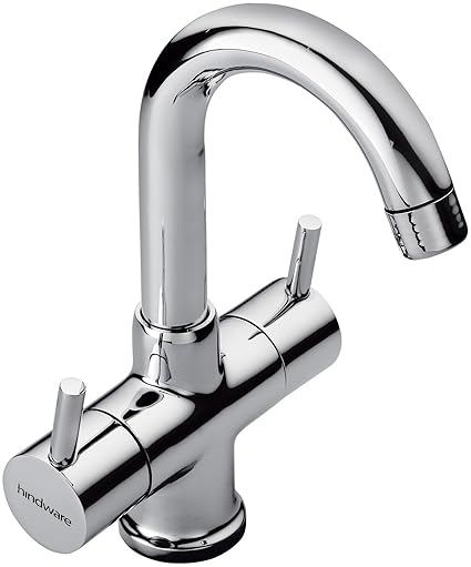 Hindware F280009CP Centre Hole Basin Mixer Without Popup Waste System (Flora) with Chrome Finish