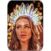 JONKY Light Up Crown Led Headband Glow Birthday Headpiece Rave Costume Hair Accessories for Women