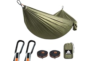 NATUREFUN Ultra-Light Travel Camping Hammock | 300kg Load Capacity,Breathable,Quick-Drying | 2 x Premium Carabiners,2 x Nylon Slings Included | Outdoor Indoor Garden