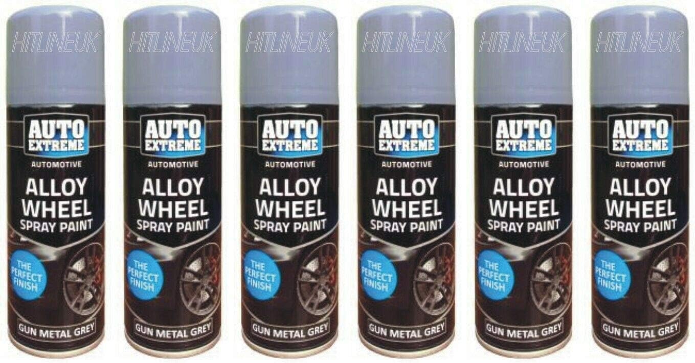 6 X Gun Metal Grey Alloy Wheel Spray Restorer Bike Car Auto Paint Satin