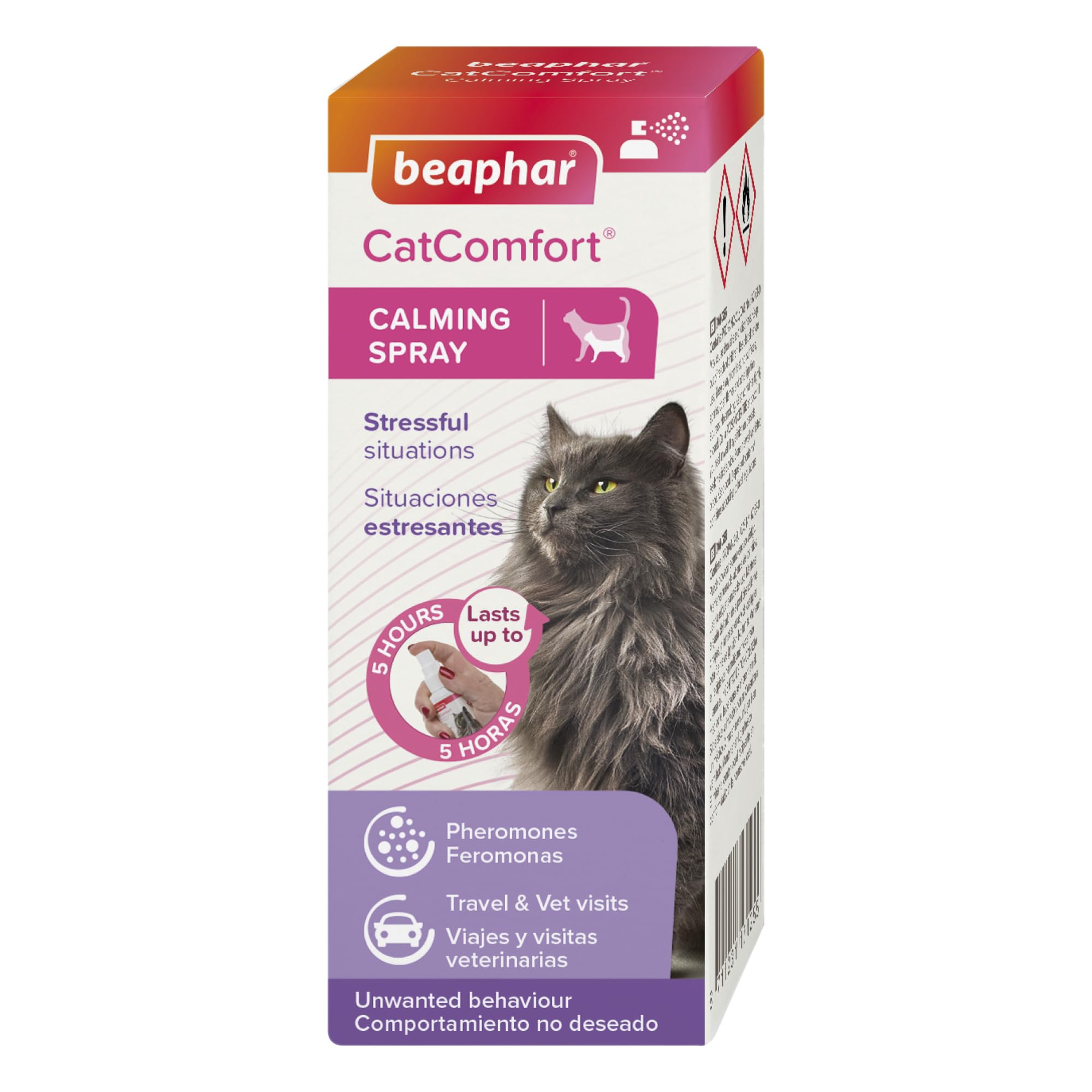 Beaphar - CatComfort® Calming Spray - Reduces Anxiety & Stress – Pheromone Calming for Cats -At Home or On-The-Go - Fast-Acting Cat Stress-Relief - Starts Working in 15 Minutes - 30ml