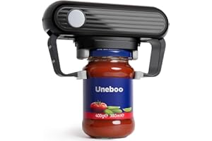 Uneboo Electric Jar Opener for Arthritis Hands, Automatic One Touch Glass Jar Opener for Seniors, Battery Powered Jar Opener 