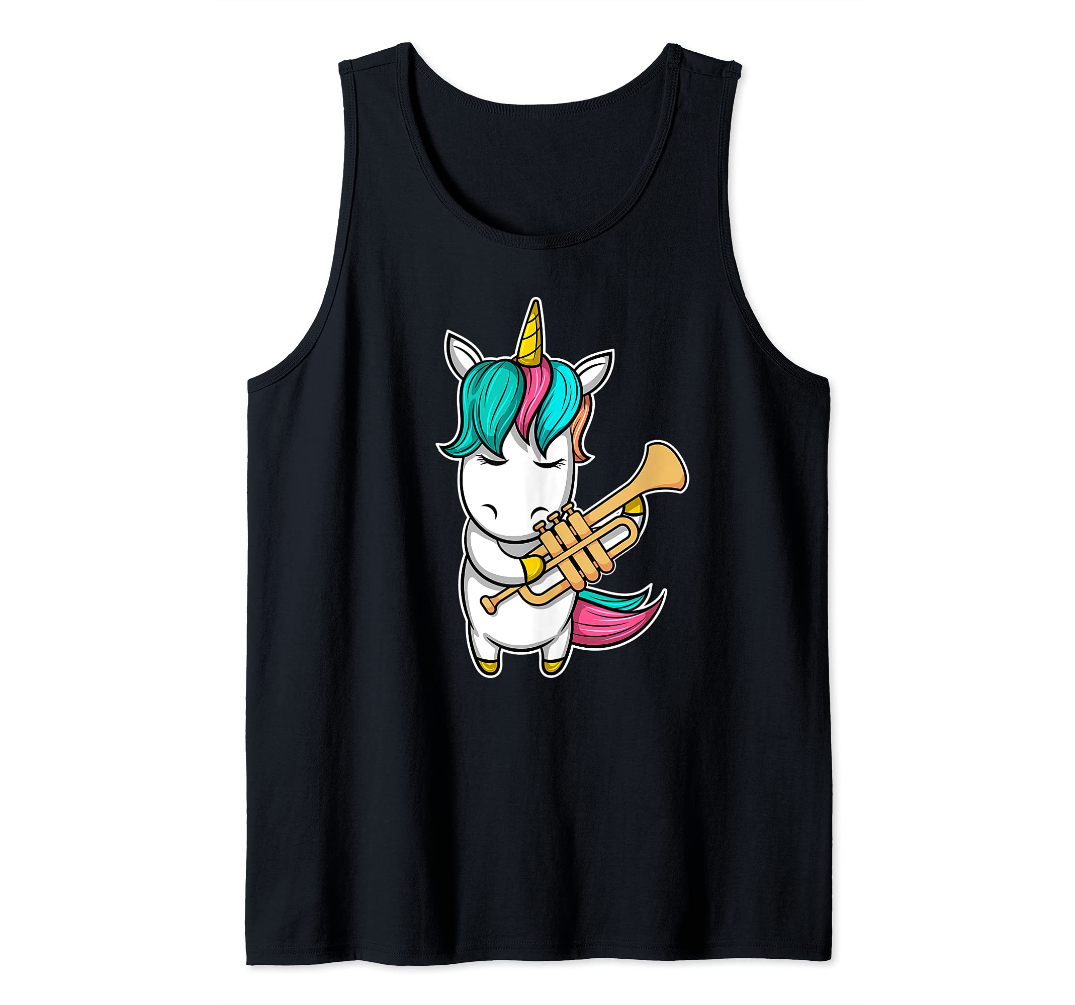 Cute Unicorn With Trumpet I Trumpeter Player Graphic Tank Top
