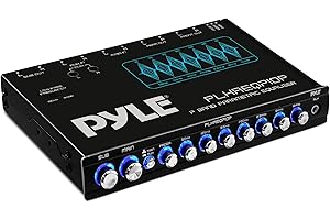 7 Band Parametric Equalizer - 7 Volt RMS Pre-Amp Output with Subwoofer Gain Control, and 3 Input Sources Selectable, Blue Lig