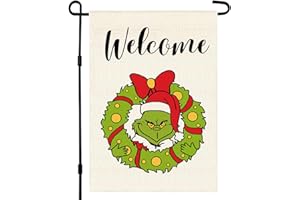 XGXHZYLC Christmas Grin-ch Garden Flag Double Sided 12x18 inch, Outdoor Yard Winter Holiday Decor for Xmas