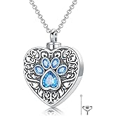 MBSUUH Sterling Silver Urn Necklace for Pets - Keep Your Beloved Dog or Cat Close with Memorial Cremation Jewelry Ashes Pendant Necklace Custom Available