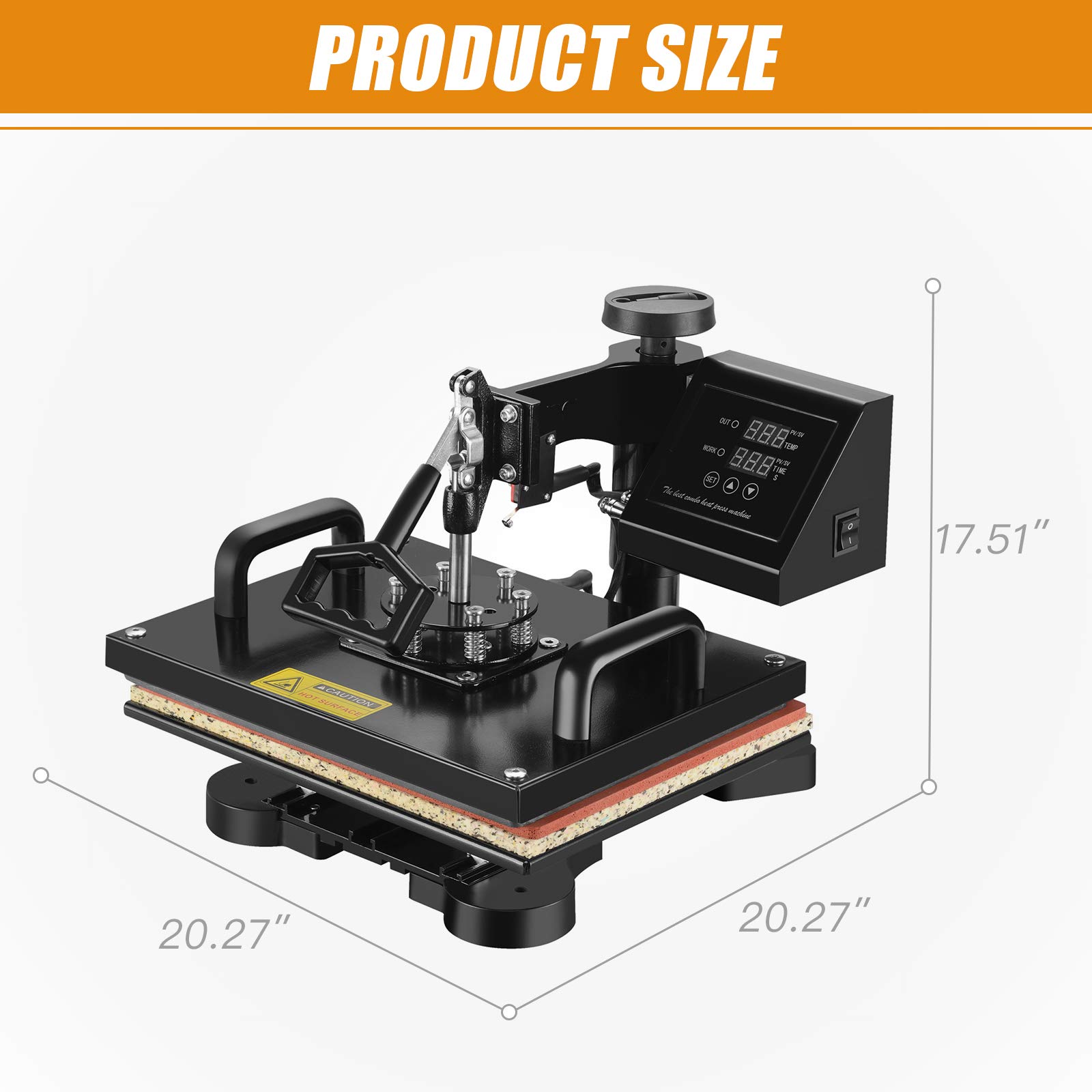 Heat Press Machine5 in 1 SwingAway Heat Transfer Machine for TShirts