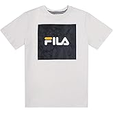 Fila Boys Classic Logo Short Sleeve Tee Shirt Top (Small, Ivory Marble Box)