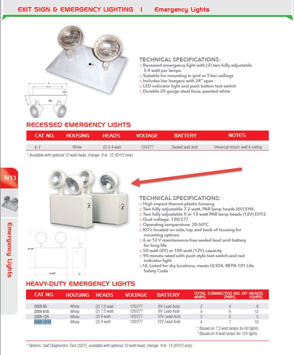 Emergency Light, Heavy Duty Emergency Light, 6V, 50W