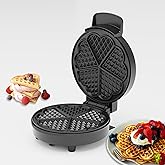 KEINVE Heart Waffle Maker, 750W Nonstick Double-side Heating Mini Heart Waffle Maker, Easy to Clean, Home Baking Machine