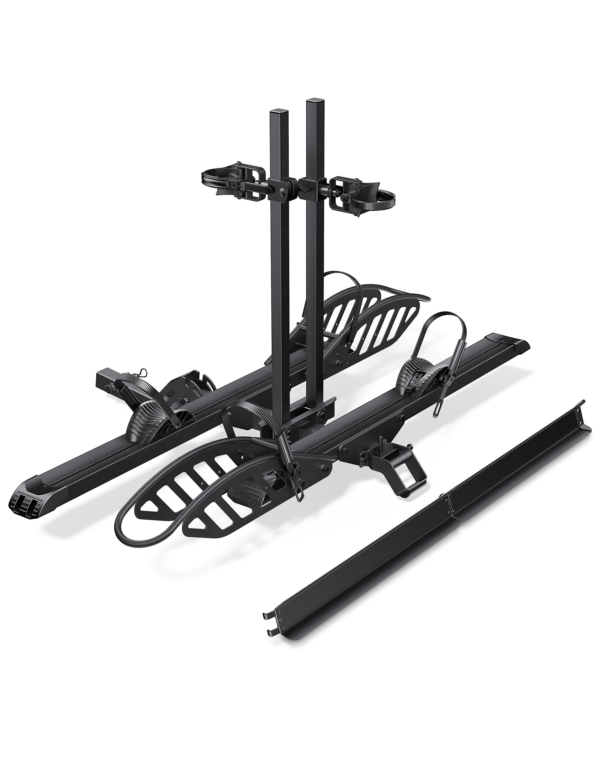 Photo 1 of Young Electric E-Bike Rack with Ramp, Hitch 2 Bike Rack, 200 lbs Capacity Electric Bike Carrier, Foldable Platform Mount for Cars, Trucks, SUVs, Minivans, Up to 5-Inch Fat Tire for 2'' Receiver