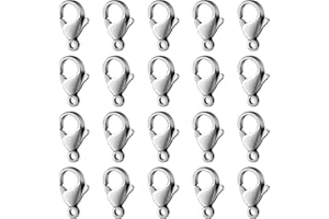 120PCS 10MM Lobster Clasps 304 Stainless Steel Lobster Claw Clasps Bulk for Jewelry Making DIY Necklace Bracelet