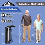 supregear Walking Stick Adjustable Folding Cane Lightweight 85-95 cm view 2