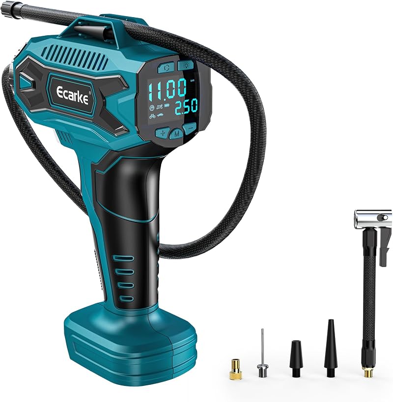 Ecarke Cordless Air Compressor for Makita 18V Battery 160 PSI 4 Nozzles