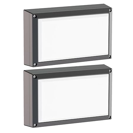 ledscom.de Außenleuchte Tabit eckig Aluminium, Outdoor, schwarz, inkl 2X GX53 6,3W Leuchtmittel weiß, 2 STK.