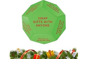 Santa Swap Gift Exchange Dice, 12 Different Sides Christmas Party Games Exchange Gift Dice Game, Funny White Elephant Christm